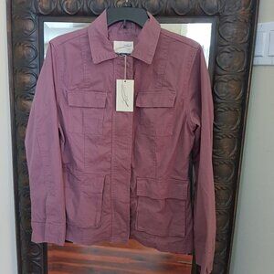 Women's NWT Plum Cotton Utility Jacket with Pockets